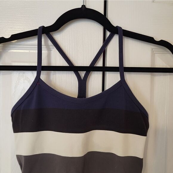 Lululemon Athletica navy/black/white/grey/purple striped tank top - Picture 6 of 6